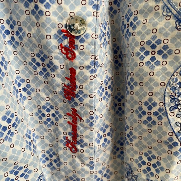 Robert Graham Blue Paisley - Contrast Cuff - Picture 4 of 6